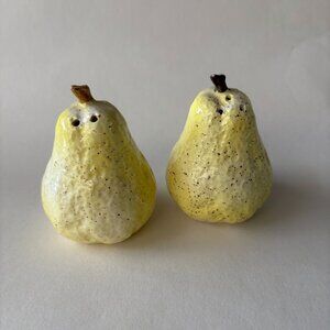Vintage Yellow Ceramic Pear Salt & Pepper Shakers